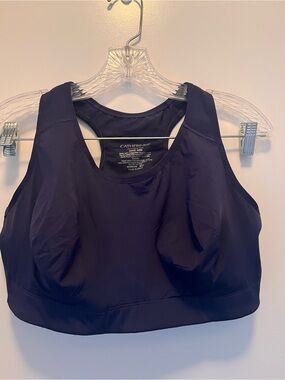 Catherines Black High-Coverage Racerback Sports Bra